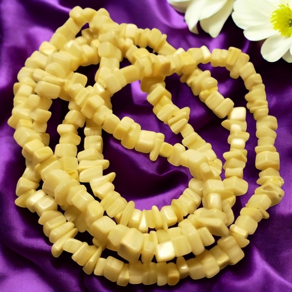 Wisconsin Monarch's "White Knights" 33" Chunky Boho Necklace - Picture 2 of 3